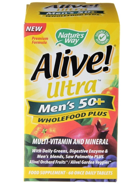 Alive! Mens 50+ Ultra Wholefoods Plus, 60 Tablets (Nature's Way)
