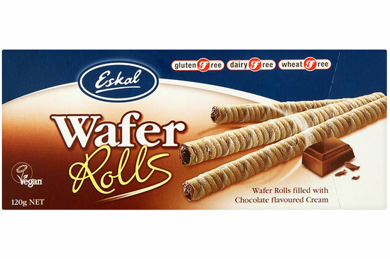 Chocolate Wafer Rolls, Gluten-Free 120g (Eskal)