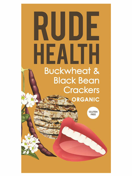 Organic Buckwheat & Black Bean Crackers 120g (Rude Health)