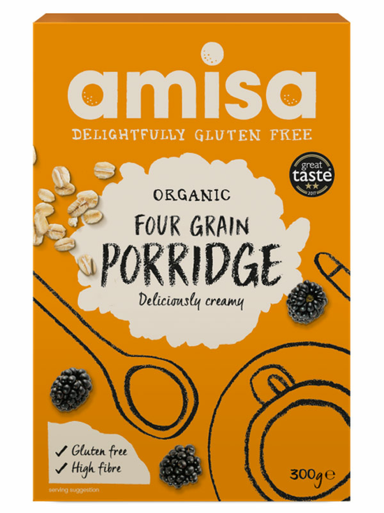 Four Grain Porridge, Gluten Free, Organic 300g (Amisa)
