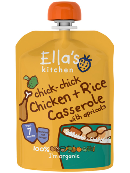 Stage 2 Chicken Rice and Apricot Casserole, Organic 130g (Ella's Kitchen)