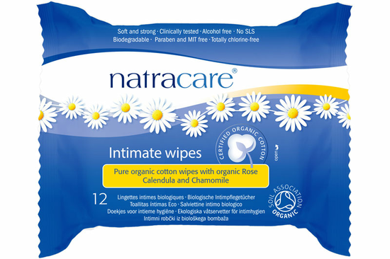 Organic Cotton Intimate Wipes x12 wipes (Natracare)
