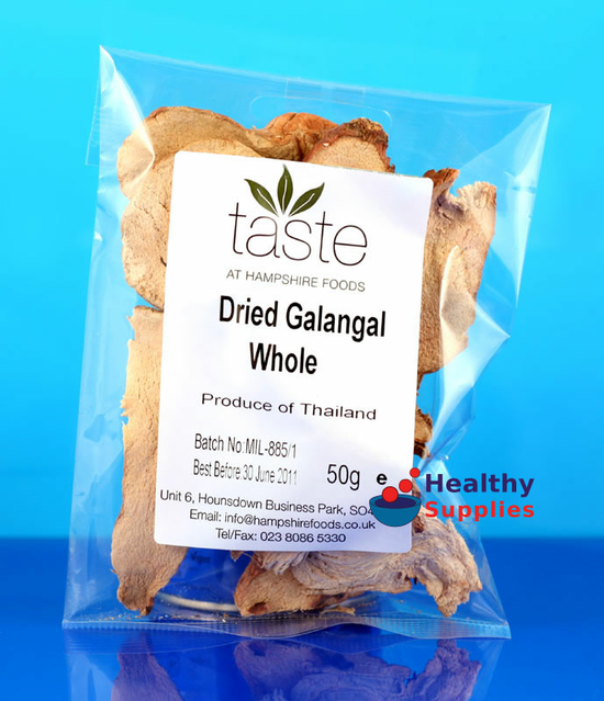 Whole Galangal Slices 50g, Dried (Hampshire Foods)
