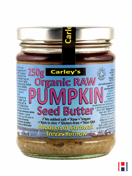 Smooth and thick raw pumpkin seed spread.