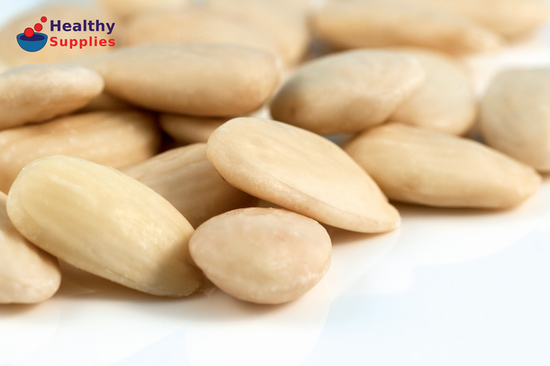 Premium Sicilian Blanched Almonds, Organic 500g (Sussex Wholefoods)