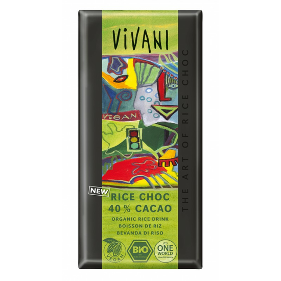 Vegan Rice Milk Chocolate Bar 100g, Organic (Vivani)