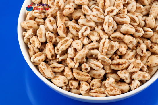 Puffed wheat with no added ingredients.