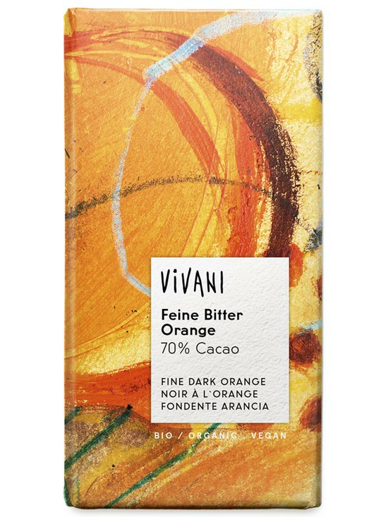 Fine 70% Dark Chocolate with Orange 100g, Organic (Vivani)