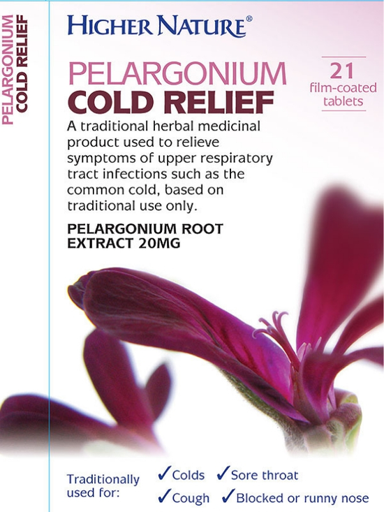 Pelargonium Cold Relief, 21 tablets (Higher Nature)