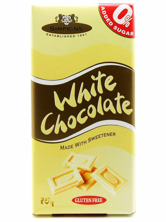 Sugar Free White Chocolate Bar 75g (Simpkins)