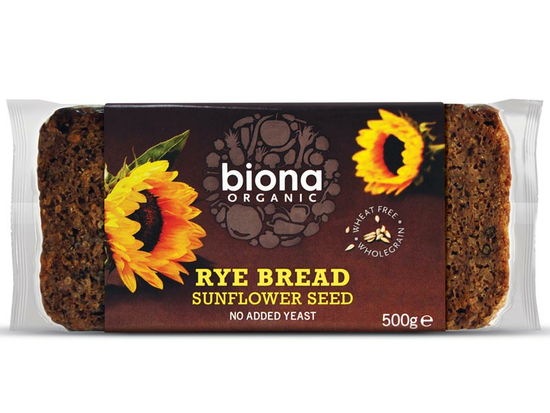 Wholemeal Rye Bread with Sunflower Seeds, Organic 500g (Biona)