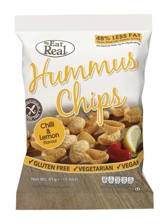 Hummus Chips with Chilli & Lemon 45g (Eat Real)