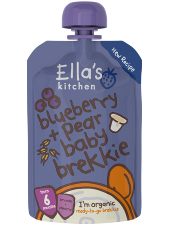 Stage 2 Blueberry & Pear Baby Brekkie, Organic 100g (Ella's Kitchen)