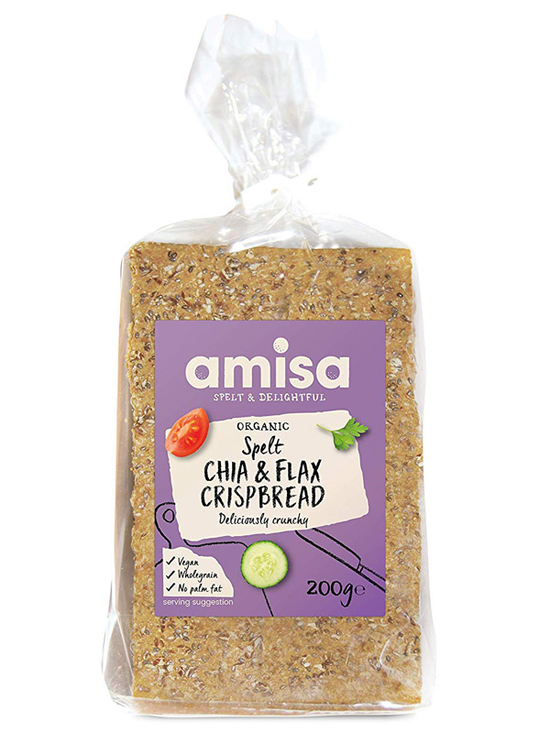 Chia & Flax Omega Crispbread, Organic 200g (Amisa)