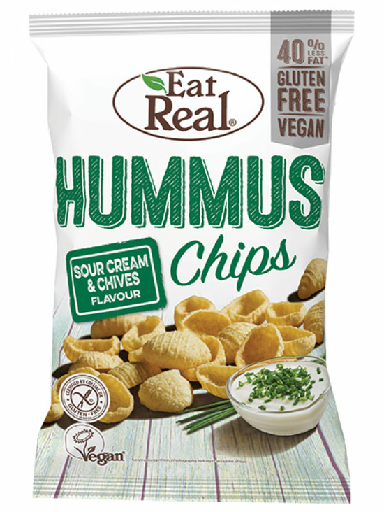 Hummus Chips Sour Cream & Chives 135g (Eat Real)