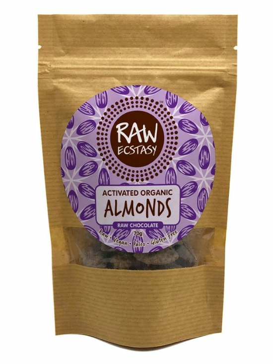 Activated Almonds, Raw Chocolate Covered 70g (Raw Ecstasy)