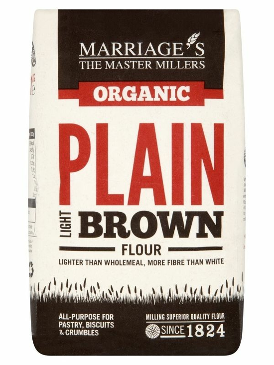 Organic light plain brown flour.