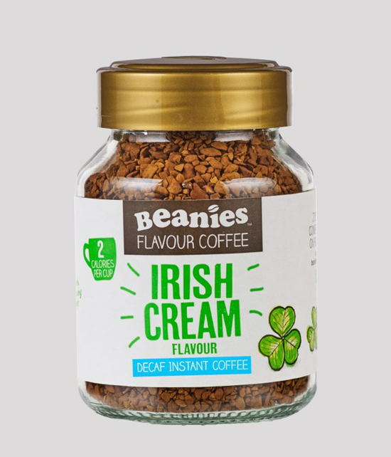 Irish Cream Flavoured Instant Coffee, Decaffeinated 50g (Beanies Coffee)
