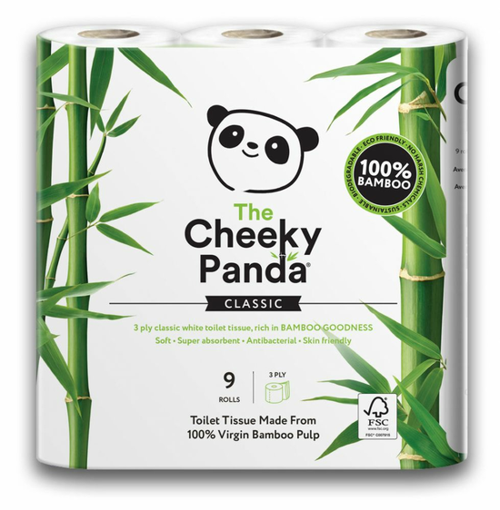 100% Bamboo Toilet Tissue 9 Pack (Cheeky Panda)