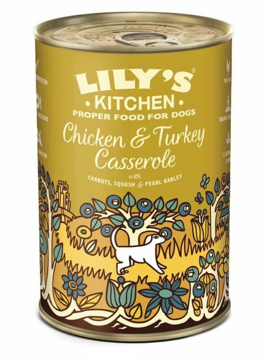 Dog Homestyle Chicken and Turkey Casserole 400g (Lilys Kitchen)