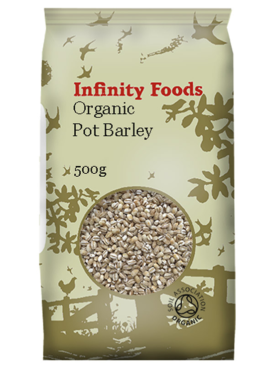 Barley grain with the nutritious outer bran intact.