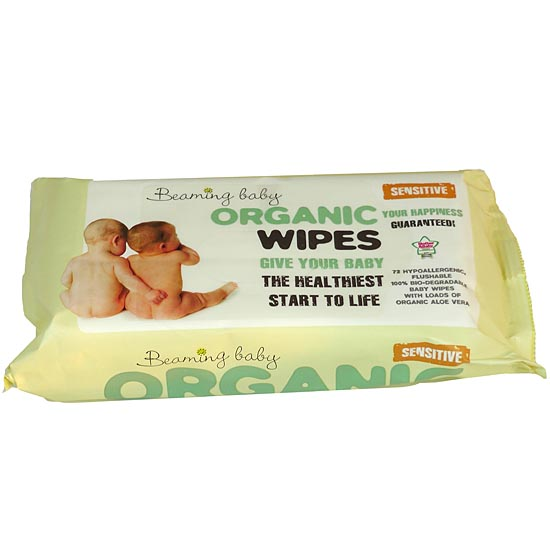Baby Wipes, Organic x 72 (Beaming Baby)