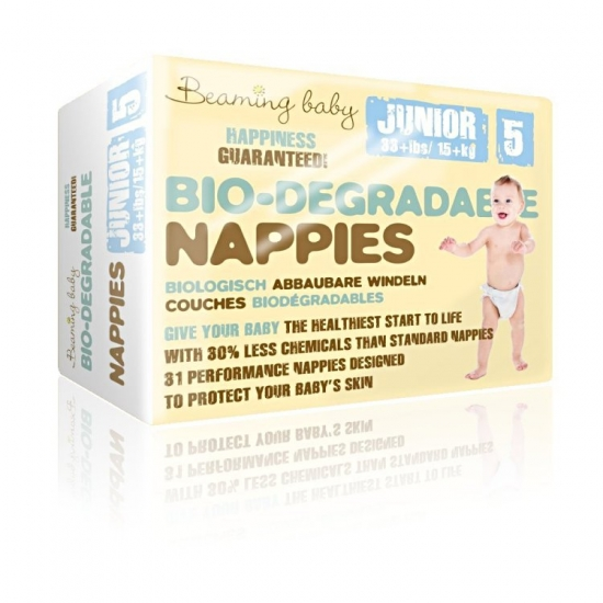 Bio-degradable Nappies, Size 5 Junior x 31 (Beaming Baby)