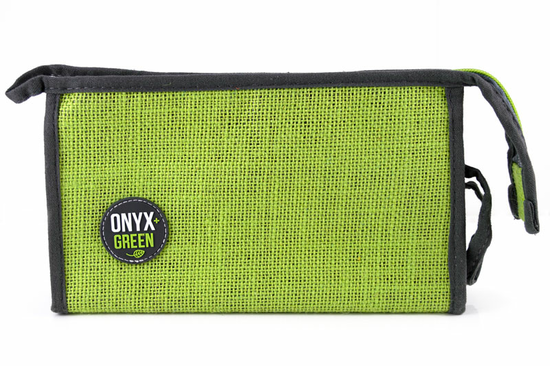 100% Jute Pencil Pouch Green (Onyx and Green)
