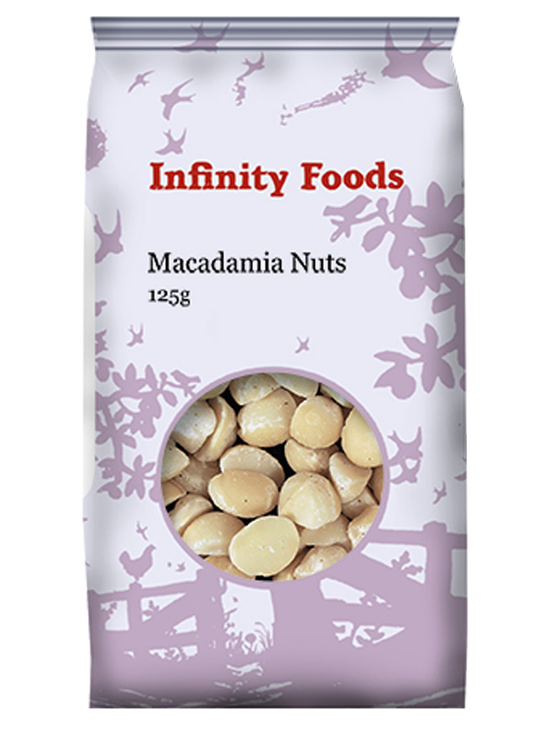 Macadamia Nuts from Infinity Foods.<br>
Naturally creamy with a touch of crumbliness.