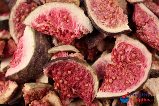 Freeze-dried figs have a sweet flavour,<br>and are crunchy.
