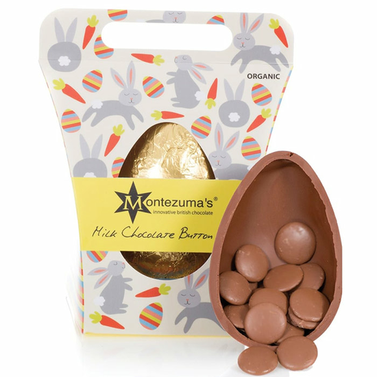 Milk Chocolate Easter Egg with Buttons, Organic 250g (Montezuma's)