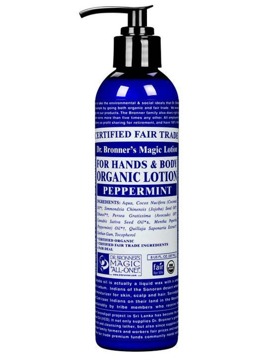 Peppermint Hand & Body Lotion, Organic 236ml (Dr. Bronner's)