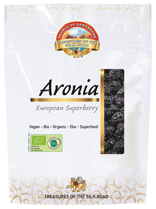 Aronia berries are chewy, with a flavour similar to blackberries.<br>Use in fruit compotes, tarts or cooked in meat stews.