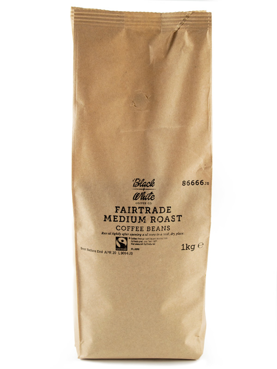 Medium Roast Coffee Beans, Fairtrade 1kg (Black & White Coffee Co.)
