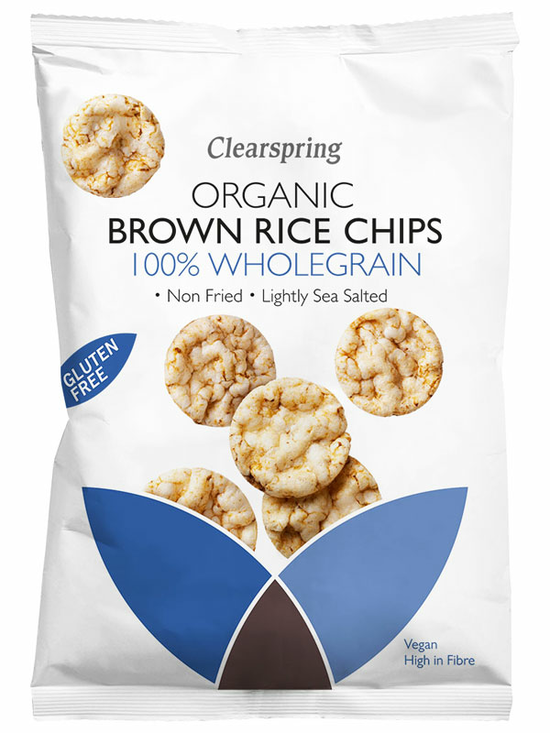 Wholegrain Brown Rice Chips, Organic 60g (Clearspring)