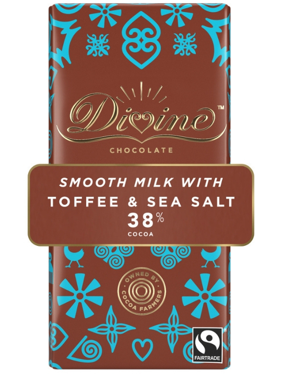 Milk Chocolate with Toffee and Sea Salt 90g (Divine Chocolate)