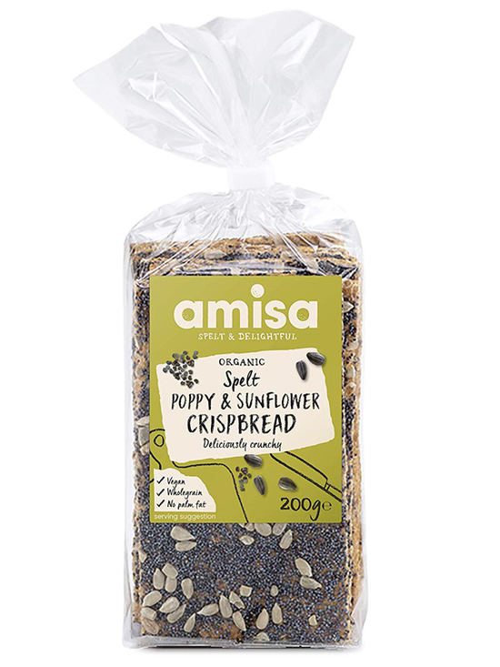 Poppy & Sunflower Seed Crispbread, Organic 200g (Amisa)