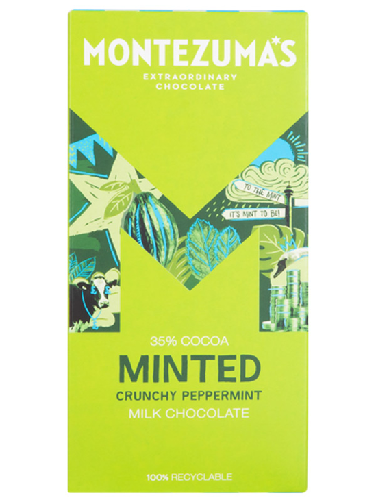 Milk Chocolate with Crunchy Peppermint 90g (Montezuma's)