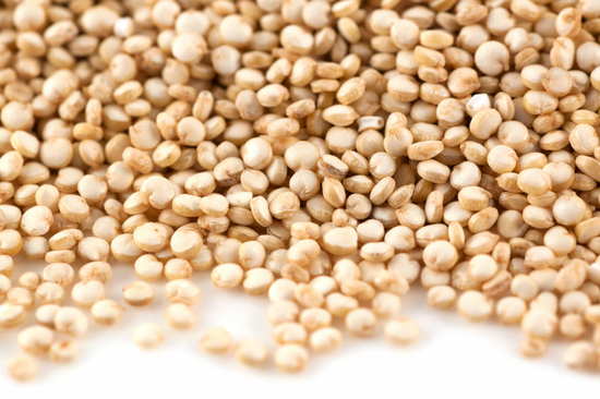 Quinoa grain is a versatile alternative to rice.<br>Below: cooked quinoa has a light, fluffy consistency.