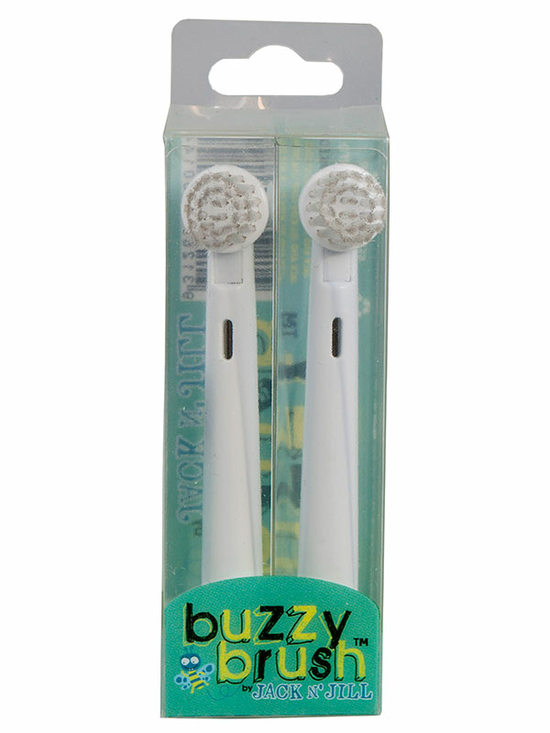 Buzzy Brush Replacement Heads for Electric Toothbrush - 2 Pack (Jack N Jill)