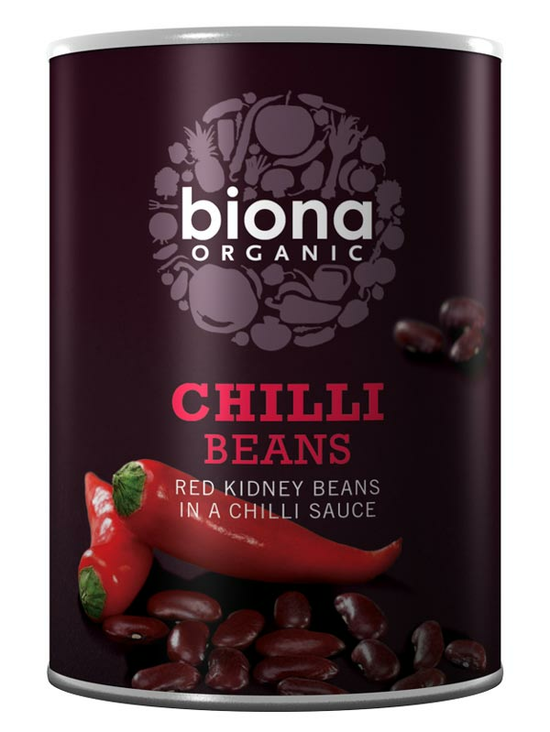 Red Kidney Beans in Chilli Sauce, Organic 420g (Biona)