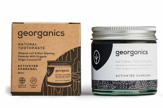 Natural Toothpaste with Activated Charcoal 60ml (Georganics)