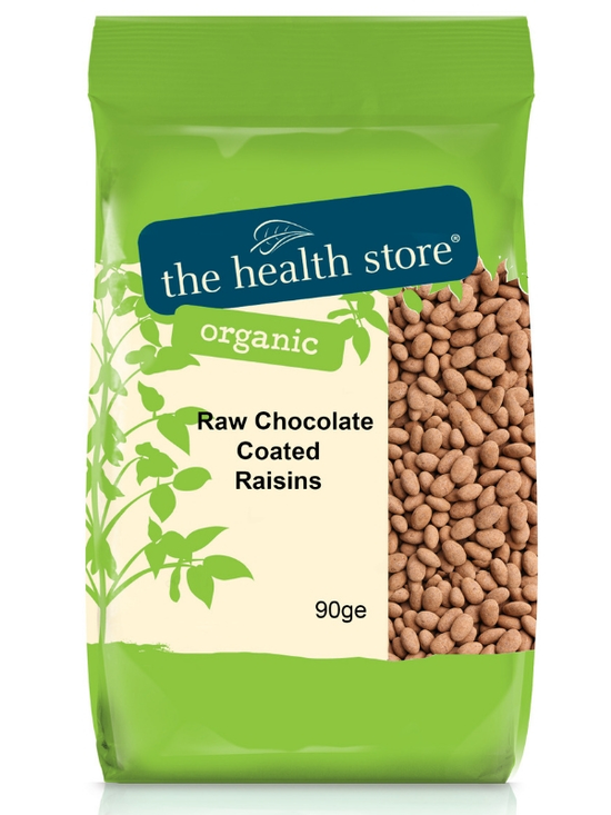 Raw Chocolate Coated Raisins, Organic 90g (THS)