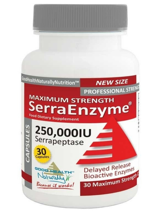 Maximum Strength SerraEnzyme 250,000iu, 30 Capsules (Good Health Naturally)