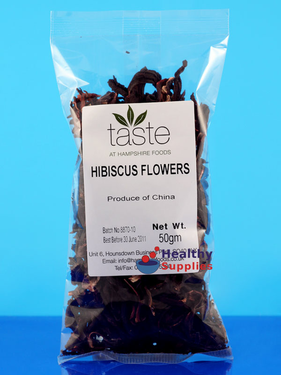 Whole Dried Hibiscus Flowers 50g (Hampshire Foods)