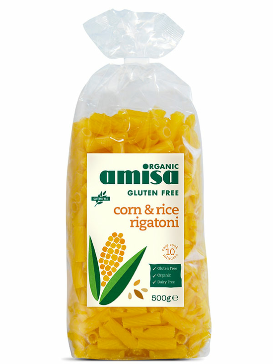 Corn & Rice Rigatoni, Gluten Free, Organic 500g (Amisa)