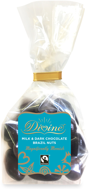 70% Dark & Milk Chocolate Brazil Nuts 150g (Divine)