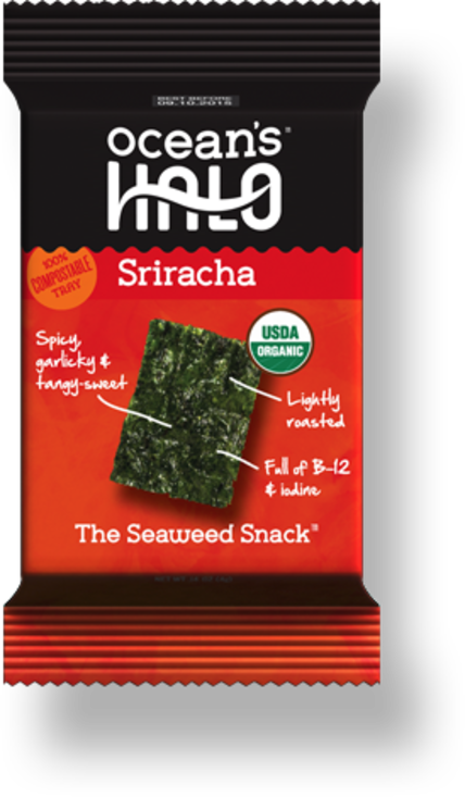 Sriracha Seaweed Snack, Organic 4g (Ocean's Halo)