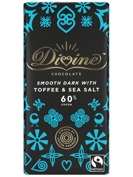 Dark Chocolate with Toffee and Sea Salt 90g (Divine Chocolate)