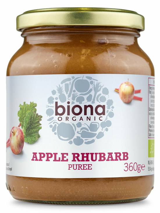 Organic Apple & Rhubarb Puree 360g (Biona)